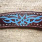 S539B NEW HILASON WESTERN LEATHER HORSE BREAST COLLAR - DARK BROWN & TURQUOISE