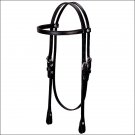 WEAVER LEATHER BROWBAND HEADSTALL STICHED BLACK HORSE SIZE
