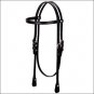 WEAVER LEATHER BROWBAND HEADSTALL STICHED BLACK HORSE SIZE