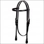 WEAVER LEATHER BROWBAND HEADSTALL STICHED BLACK HORSE SIZE