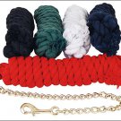 RED HILASON WESTERN HORSE TACK COTTON 5/8 X 10 LEAD ROPES 24â€� LEAD CHAIN
