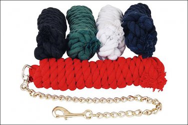 RED HILASON WESTERN HORSE TACK COTTON 5/8 X 10 LEAD ROPES 24&Atilde;&cent;&acirc;�&not;&iuml;&iquest;&frac12; LEAD CHAIN