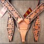 HILASON WESTERN LEATHER HORSE HEADSTALL BREAST COLLAR TAN BLACK HAND PAINT