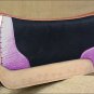 FP835-F HILASON WESTERN WOOL FELT SADDLE PAD W/ LAVENDER ALLIGATOR PRINT LEATHER