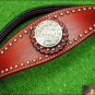 NEW HILASON WESTERN LEATHER HORSE BRIDLE HEADSTALL MAHOGANY W/ CRYSTAL CONCHO