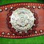 NEW HILASON WESTERN LEATHER HORSE BRIDLE HEADSTALL MAHOGANY W/ CRYSTAL CONCHO