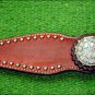 NEW HILASON WESTERN LEATHER HORSE BRIDLE HEADSTALL MAHOGANY W/ CRYSTAL CONCHO