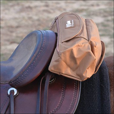 15X6X4 CLASSIC EQUINE CANTLE BAG W/ JACKET ROLL UP LINER BROWN
