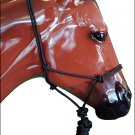 BLACK NEW PROFESSIONAL 5/16 in. POLY HORSE ROPE HALTER HEADSTALL W/ 8 ft. LEAD