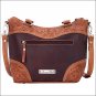 AMERICAN WEST LEATHER CHESTNUT RIDGE LADIES BUCKET TOTE SHOULDER HAND BAG BROWN