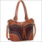 AMERICAN WEST LEATHER CHESTNUT RIDGE LADIES BUCKET TOTE SHOULDER HAND BAG BROWN