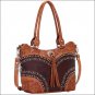 AMERICAN WEST LEATHER CHESTNUT RIDGE LADIES BUCKET TOTE SHOULDER HAND BAG BROWN