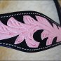 A900 NEW HILASON WESTERN LEATHER HORSE BRIDLE HEADSTALL BLACK & PINK