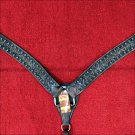 HILASON WESTERN LEATHER HORSE BREAST COLLER BLACK RUSTIC VINTAGE