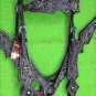 HILASON LEATHER WESTERN HORSE HEADSTALL BREAST COLLAR BLACK RUSTIC VINTAGE