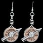 3D SILVER STRIKE COPPER TONE ARROW SHOTGUN HYPOALLERGENIC WOMEN LADIES EARRINGS