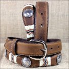 7969L 26 inch TONY LAMA BROWN KIDS BUCKAROO LEATHER WESTERN BELT