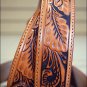TONY LAMA FLORAL TOOLED GENUINE LEATHER WESTERN BANDERA MEN BELT - TAN