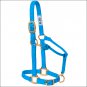WEAVER HURRICANE BLUE LARGE HORSE NYLON HEAT SEALED BUCKLE HALTER ADJUSTABLE