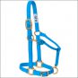 WEAVER HURRICANE BLUE LARGE HORSE NYLON HEAT SEALED BUCKLE HALTER ADJUSTABLE