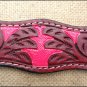HILASON WESTERN LEATHER HORSE HEADSTALL BREAST COLLAR MAHOGANY PINK HAND PAINT
