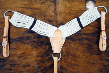 HILASON HORSE BREAST COLLAR 13 STRAND MOHAIR WITH STAINLESS STEEL HARDWARE