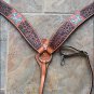 S8 NEW HILASON WESTERN LEATHER HORSE BREAST COLLAR BROWN W/ HAND PAINT BUTTERFLY