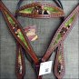 HILASON WESTERN LEATHER HORSE HEADSTALL BREAST COLLAR PAINTED PORTRAIT MAHOGANY