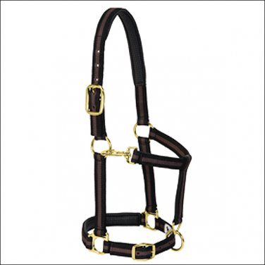 WEAVER BROWN PADDED ADJUSTABLE CHIN AND THROAT SNAP HALTER SMALL HORSE