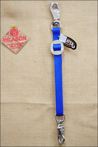 WEAVER BLUE NYLON TACK HORSE TRAILER TIE NICKEL PLATED HARDWARE