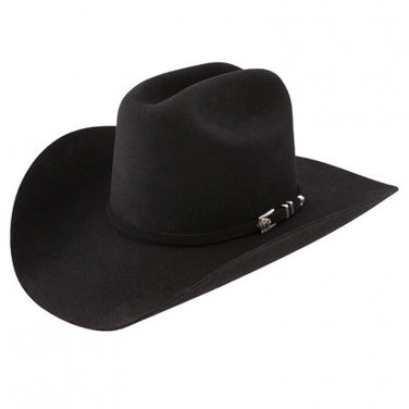 7-1/8 Size STETSON APACHE BLACK BUFFALO FUR WESTERN COWBOY HATS