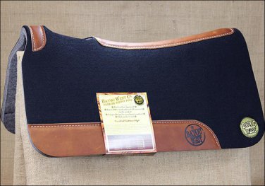 NFC7 BAYOU WEST BLACK CONTOURED WOOL FELT NEOPRENE HORSE SADDLE PAD MADE IN USA