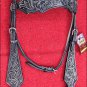 HILASON WESTERN LEATHER HORSE HEADSTALL BLACK RUSTIC VINTAGE