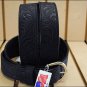 46 inch SILVER CREEK WESTERN SCROLL TOOL LEATHER MANS BELT BLACK MADE IN THE USA