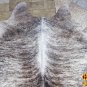 H151F HILASON HAIR ON LEATHER BRAZILIAN COWHIDE SKIN RUG CARPET EXOTIC TRI COLOR