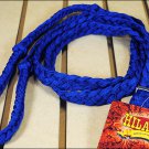 BLUE BRAIDED POLY BARREL RACING CONTEST REINS FLAT W/EASY GRIP KNOTS 1 INCH X 8F