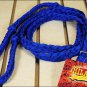 BLUE BRAIDED POLY BARREL RACING CONTEST REINS FLAT W/EASY GRIP KNOTS 1 INCH X 8F