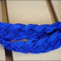 BLUE BRAIDED POLY BARREL RACING CONTEST REINS FLAT W/EASY GRIP KNOTS 1 INCH X 8F