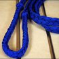 BLUE BRAIDED POLY BARREL RACING CONTEST REINS FLAT W/EASY GRIP KNOTS 1 INCH X 8F