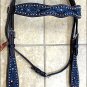 HILASON WESTERN LEATHER HORSE BRIDLE HEADSTALL BLACK TURQUOISE INLAY