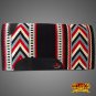 FE268-F HILASON WESTERN NEW ZEALAND WOOL HORSE SADDLE BLANKET BLACK BLUE WHITE