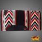 FE268-F HILASON WESTERN NEW ZEALAND WOOL HORSE SADDLE BLANKET BLACK BLUE WHITE