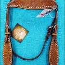 S92H HILASON WESTERN LEATHER HORSE BRIDLE HEADSTALL HAND TOOLED - DARK OIL