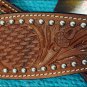 S92H HILASON WESTERN LEATHER HORSE BRIDLE HEADSTALL HAND TOOLED - DARK OIL