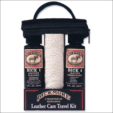 BICKMORE LEATHER CLEANER CONDITIONER CARE TRAVEL KIT 2FL OZ