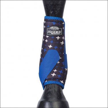 MEDIUM WEAVER PRODIGY ATHLETIC HORSE LEG NEOPRENE BOOTS TWO PACK BLUE CROSSES
