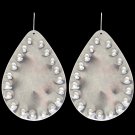 3D ANGEL RANCH SILVER TONE TEARDROP HYPOALLERGENIC WOMEN LADIES EARRINGS