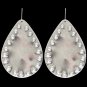 3D ANGEL RANCH SILVER TONE TEARDROP HYPOALLERGENIC WOMEN LADIES EARRINGS