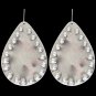 3D ANGEL RANCH SILVER TONE TEARDROP HYPOALLERGENIC WOMEN LADIES EARRINGS