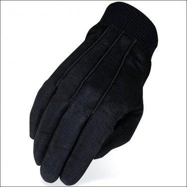 08 SIZE HERITAGE SUEDE LEATHER WINTER HORSE RIDING EQUESTRIAN GLOVE BLACK